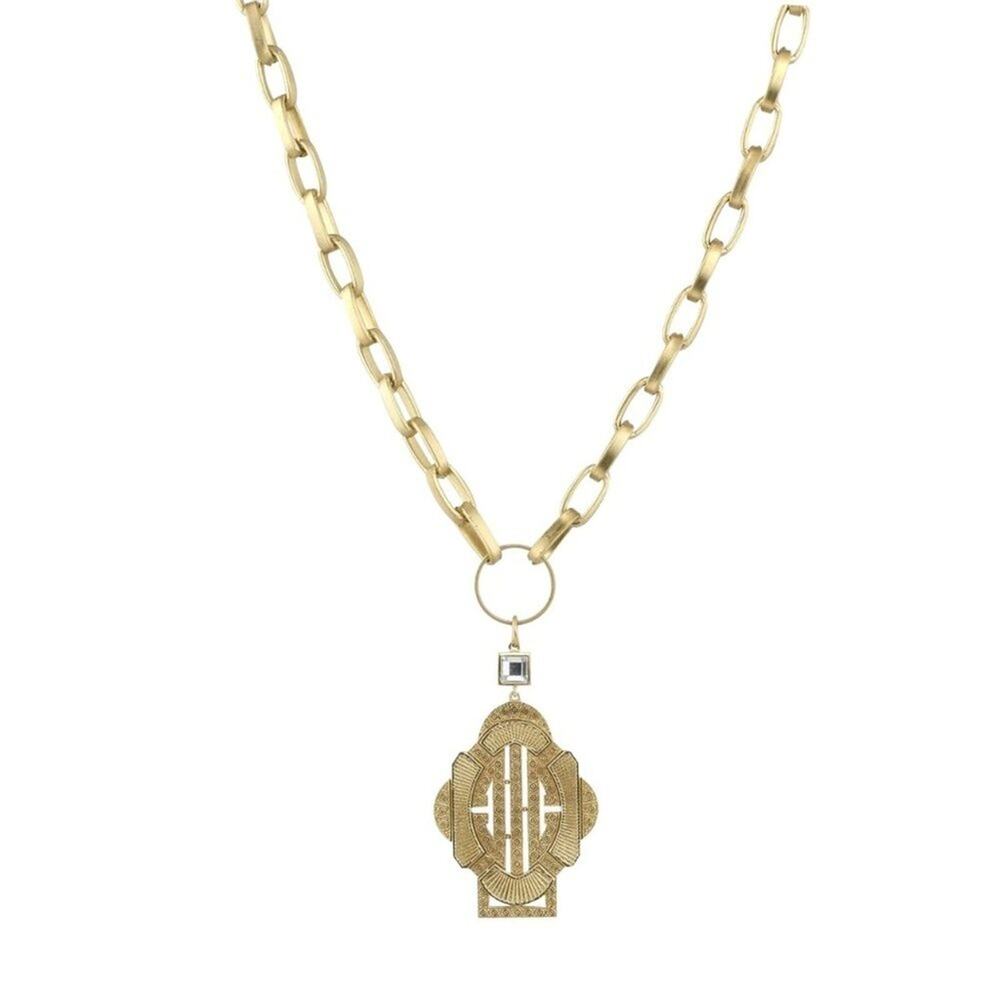 Elegant Gold Chain Necklace with Intricate Pendant